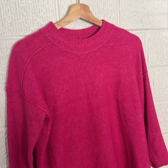 Free People Fuchsia Crew Neck Sweater - Picture 3 of 7